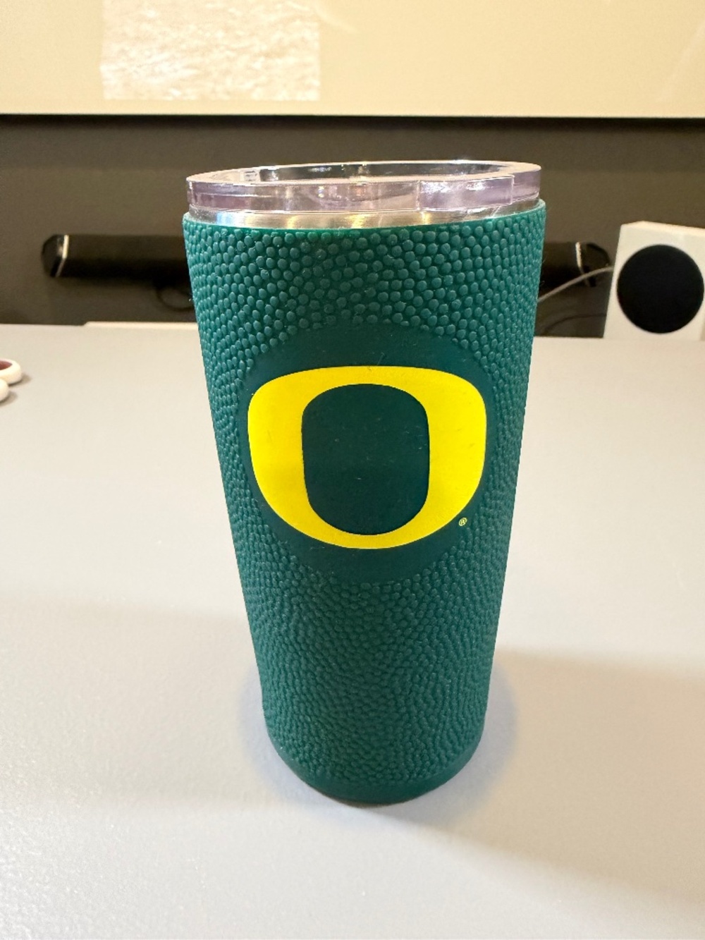Oregon Ducks Football Tumbler Green 24oz Silicone Football Texture NCAA